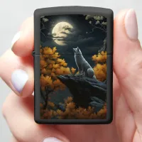 Wolves Howling at Full Moon Zippo Lighter