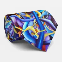 Contemporary Blue Abstract - Depth Illusion Tie