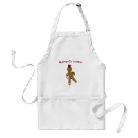 Dancing Cartoon Gingerbread Man Adult Apron