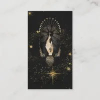 *~* Black Gold Rays Mystic Hand Snake Stars Business Card