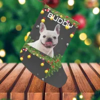 Black Green Christmas Trees Dog Pet Photo Small Christmas Stocking