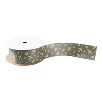 Brown Aeroplanes Flying Overhead Fun Aircraft Satin Ribbon