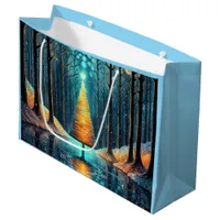 Iridescent Holiday Dream 🎄 Glowing Christmas Tree Large Gift Bag