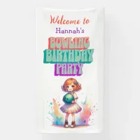 Welcome Bowling Party Girl's Anime Birthday  Banner