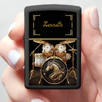 Custom Drum Set with Cowboy Horse Design Zippo Lighter