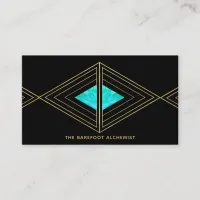 *~*  Gold Boho Triangles - Sacred Geometry Alchemy Business Card