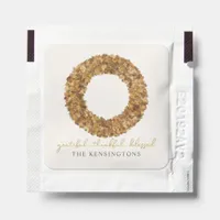 Rustic Artistic Thanksgiving Wreath Autumn Leaves Hand Sanitizer Packet