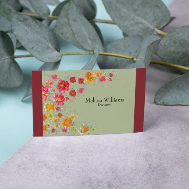 Professional Floral Logo Business Card