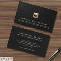 Black Professional Luxury Initial Logo Business Card