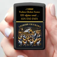 Flock of Leghorn chickens Zippo Lighter