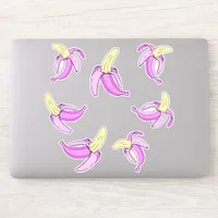 Tropical Girly Pink Bananas Fruit Sticker