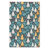 Cute Merry Christmas Trees Festive Tissue Paper