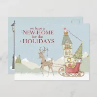 Cute New Home Address Holiday Christmas Announcement Postcard