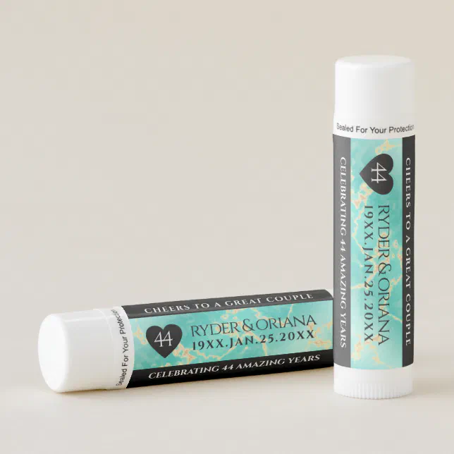 Elegant 44th Turquoise Wedding Anniversary Lip Balm