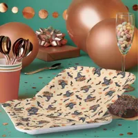 Cute Cats Bats & Pumpkins Halloween Paper Plates