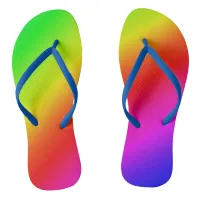 Diagonal Rainbow Gradient Red to Green Flip Flops