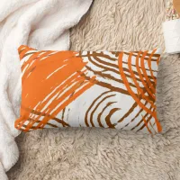 Boho Brown, Orange Abstract Design   Lumbar Pillow