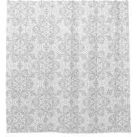 Black and White pattern flowers mindfulness Shower Curtain