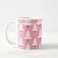 Pink Christmas Mug with Christmas Tree Pattern