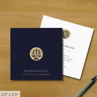 Minimalist Upscale Law Practice Square Business  Square Business Card