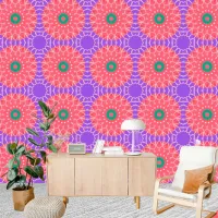 Colorful Modern Ethnic Mandala-like Motifs Wallpaper