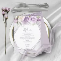 Floral Sparkles Wedding Menu3 Mauve ID889