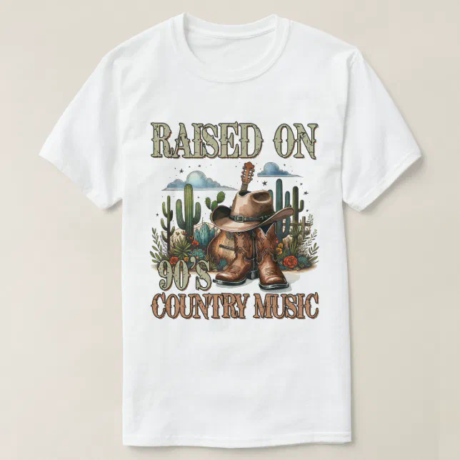 Vintage Raised On 90's Country Music Western T-Shirt