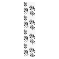 Simple Minimalist Black and White Floral Pattern Short Table Runner