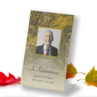 Autumn Leaves Lane Celebration of Life Funeral Pedestal Sign