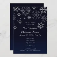 Festive Silver navy Holiday party Invite