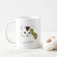 Cute Cat Line Art - Meow is the Time Coffee Mug