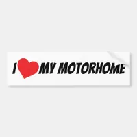 I Love My Motorhome Big Red Love Heart Bumper Sticker