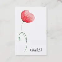 *~* Floral Red Poppy Wedding Event Planner Simple Business Card