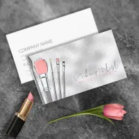 Watercolor Makeup Brushes Pink ID350 Business Card