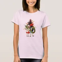 Vintage Cats Christmas Tree Fire T-Shirt