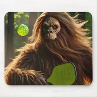 Funny Bigfoot Playing Pickleball  Mouse Pad