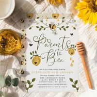 Parents To Bee Honeycomb Bumblebee Baby Shower Invitation