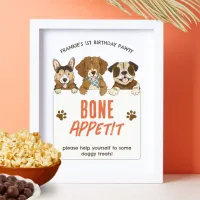 Puppy Dog Birthday Food Table Bone Appetit Sign