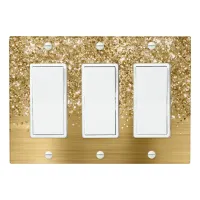 Glittery Gold Glam Modern Light Switch Cover