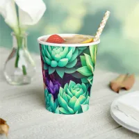 Colorful Succulents Collage Paper Cups