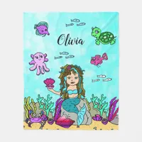 Personalized Mermaid Under the Sea Blanket