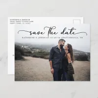 Modern Script Wedding Save the Date Postcard