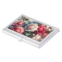 Timeless Rose Floral Charm Business Card Case