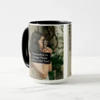 Custom Two Photos Artwork Slogan 15 oz Combo Mug