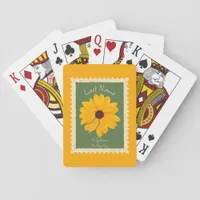 Sunny Flower Rustic Customizable Event  Poker Cards