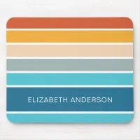 Modern Retro Sunset Stripes Personalized  Mouse Pad