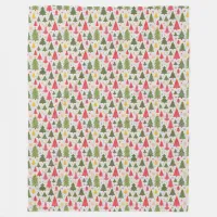 Multicolor Christmas Tree Fleece Blanket