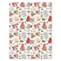 Vintage Christmas Pattern on White | Tissue Paper