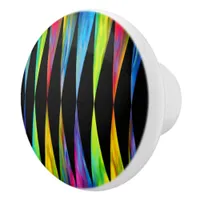 [Rainbow Fiesta] Harlequin Geometric Modern Black Ceramic Knob