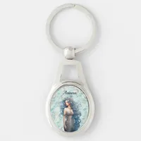 Beautiful Blue-Haired Mermaid  Keychain